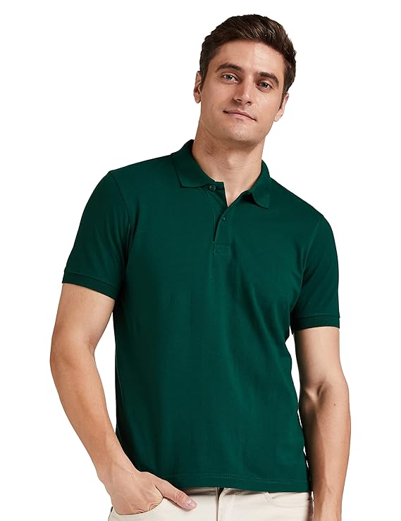 ZYRAA HYPE - Symbol Men's Cotton Rich Solid Polo Tshirt | Collar Tshirts | Half Sleeves | Plain-Regular Fit