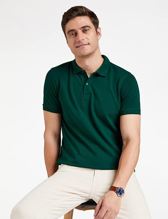 ZYRAA HYPE - Symbol Men's Cotton Rich Solid Polo Tshirt | Collar Tshirts | Half Sleeves | Plain-Regular Fit