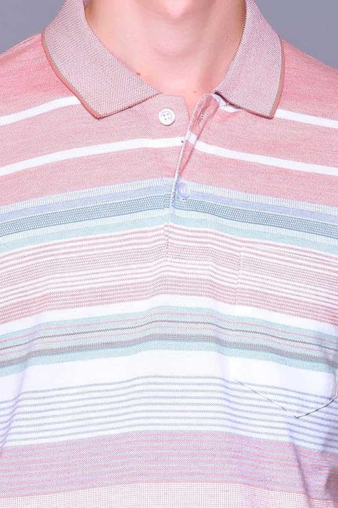 ZYRAA HYPE Polo T-Shirt for Men with Pocket || Striped Polo for Men