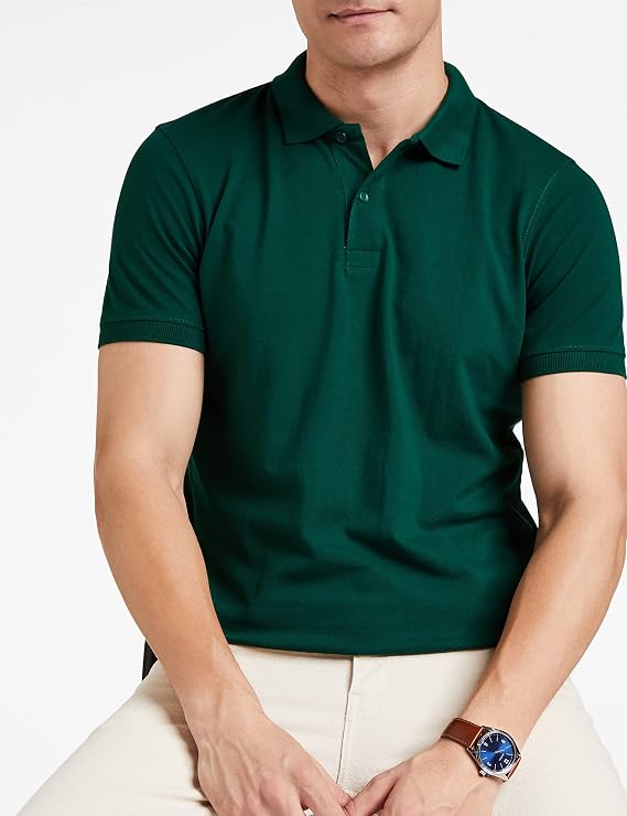 ZYRAA HYPE - Symbol Men's Cotton Rich Solid Polo Tshirt | Collar Tshirts | Half Sleeves | Plain-Regular Fit