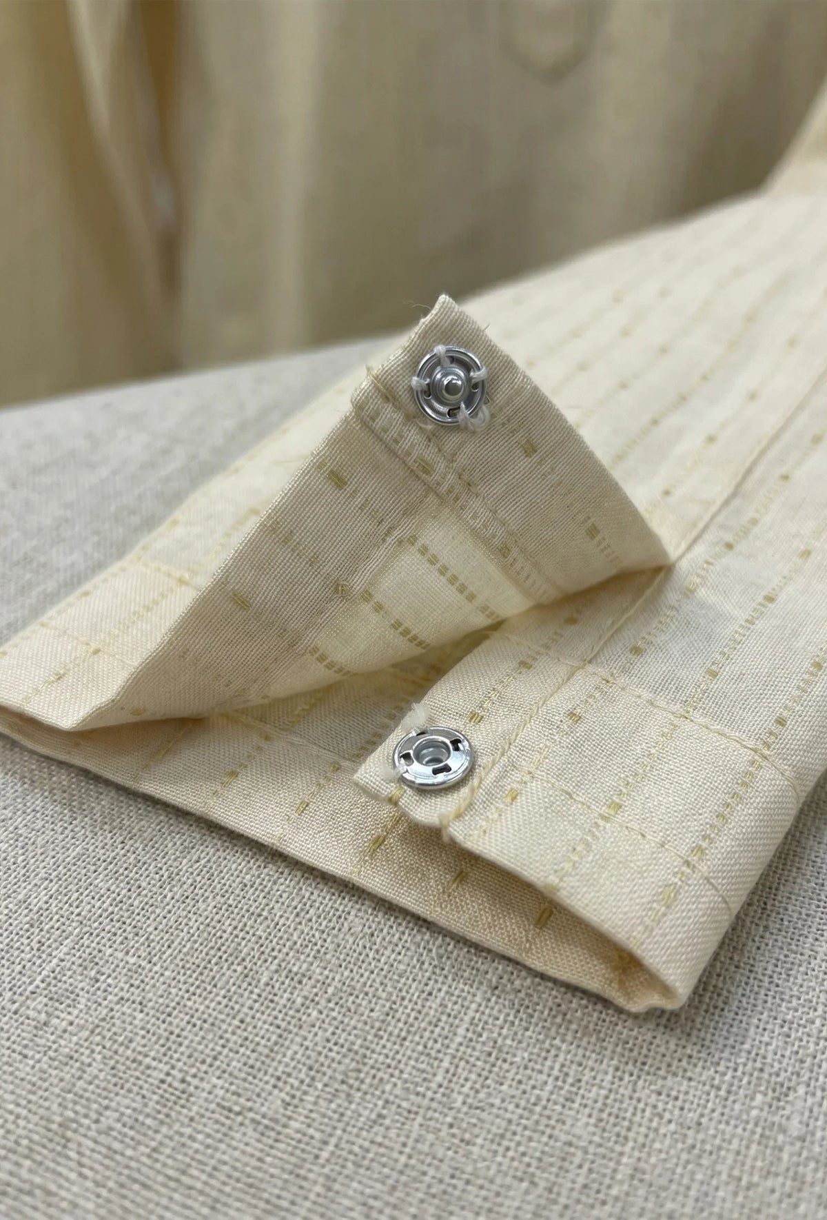 Set of 2: Off-White Cotton Silk Flared Kurta with Straight Pant Set