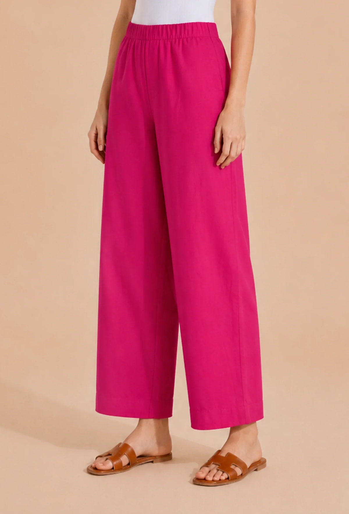 Set Of 2: Fuchsia Pink Cotton Kurta & Palazzo